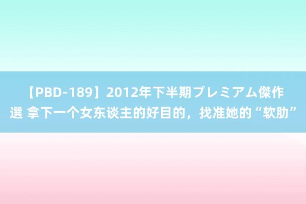 【PBD-189】2012年下半期プレミアム傑作選 拿下一个女东谈主的好目的，找准她的“软肋”